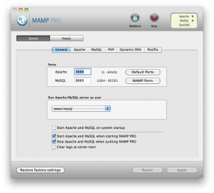 MAMP Pro Interface