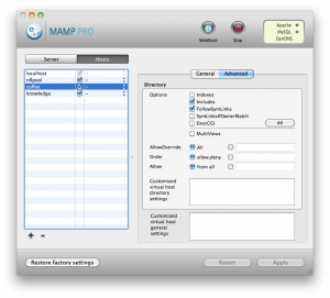 MAMP Pro Virtual Hosts Settings
